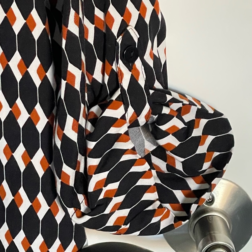 Hobbs London Women's Multicolor Geometric Long Sleeve Dress Size 8 54224 - Picture 10 of 14